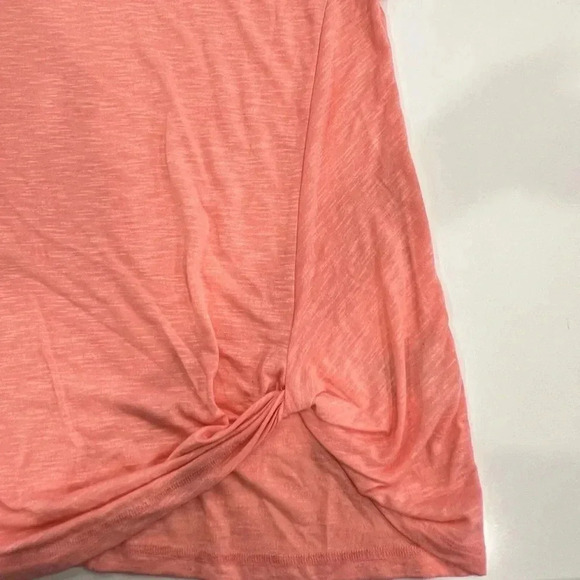 Ideology Coral Cotton Short Sleeve Tie Front Top - Picture 9 of 11